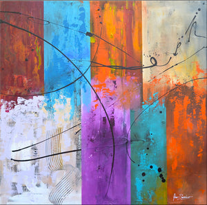 Modern abstract art original painting Gino Savarino Chicago artist