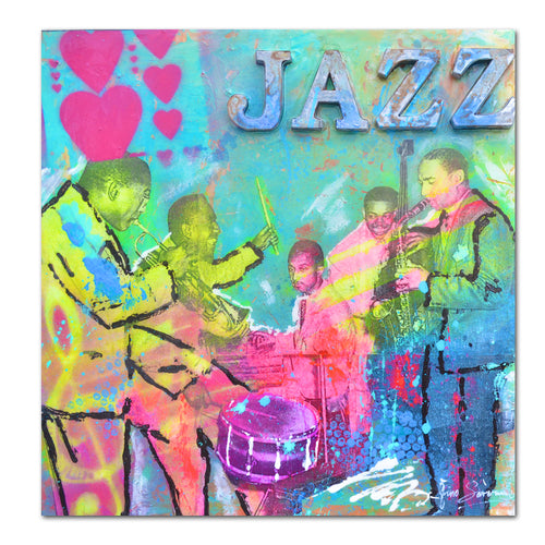 Chicago Jazz music pop art original modern abstract painting 